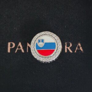 Pandora Slovenia Flag Bead Charm Bracelet Pendant S925 Silver with box